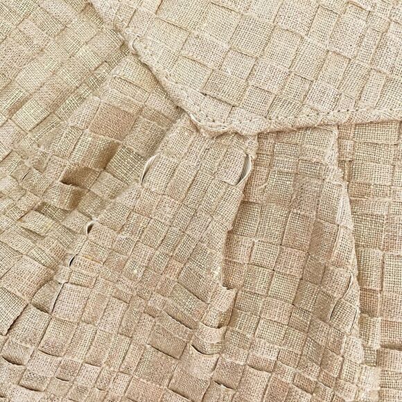 Lauren Merkin Metallic Gold Tan Woven Tote Shoulder Bag - Picture 3 of 13